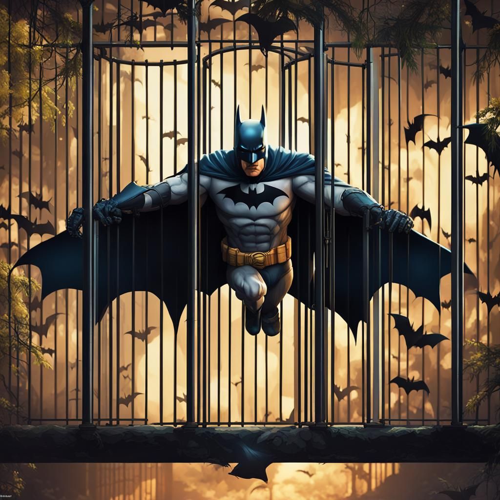 Batman in Zoo Cage: HD Film Still