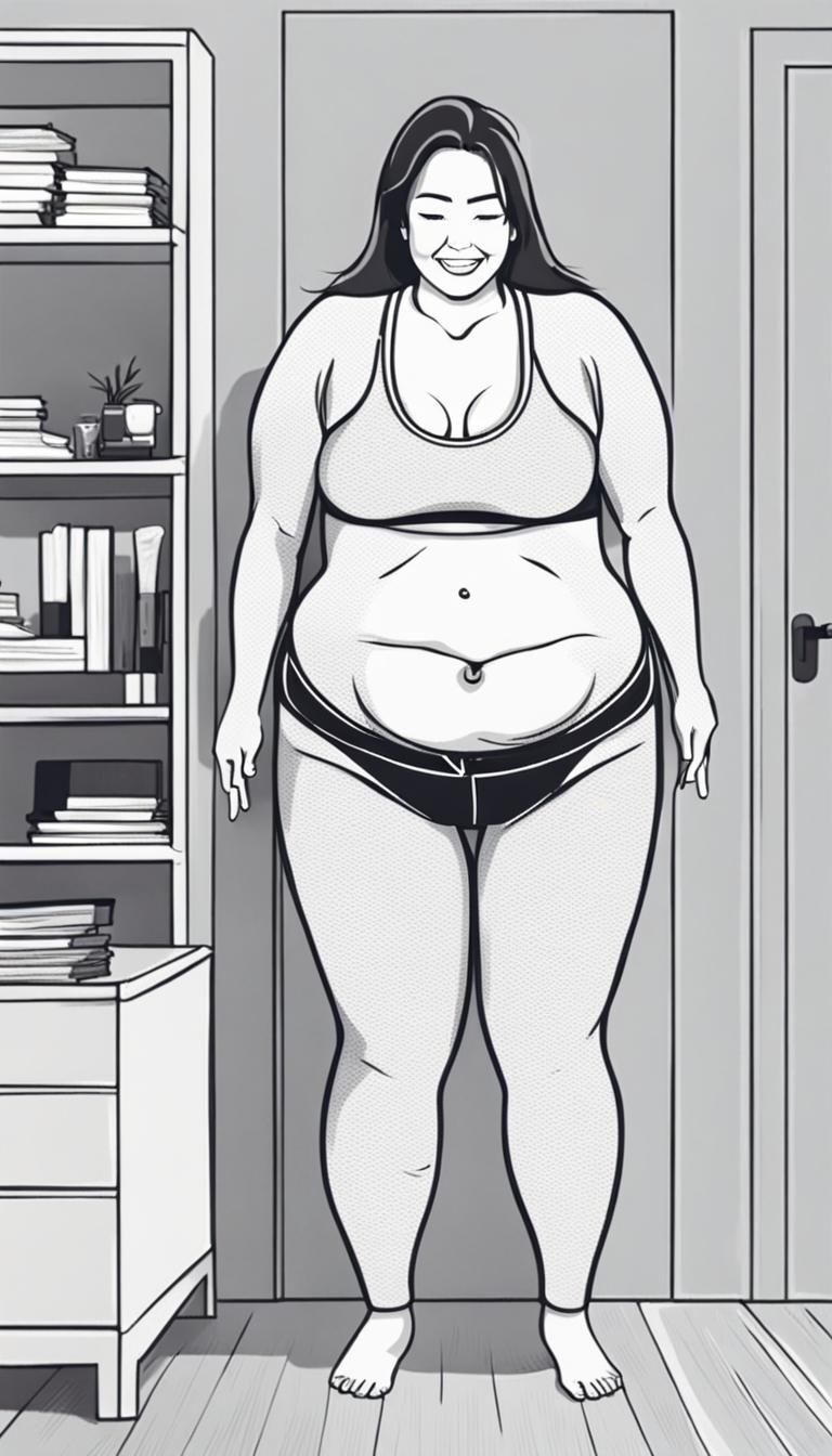 Happy Fitness Woman in Bedroom