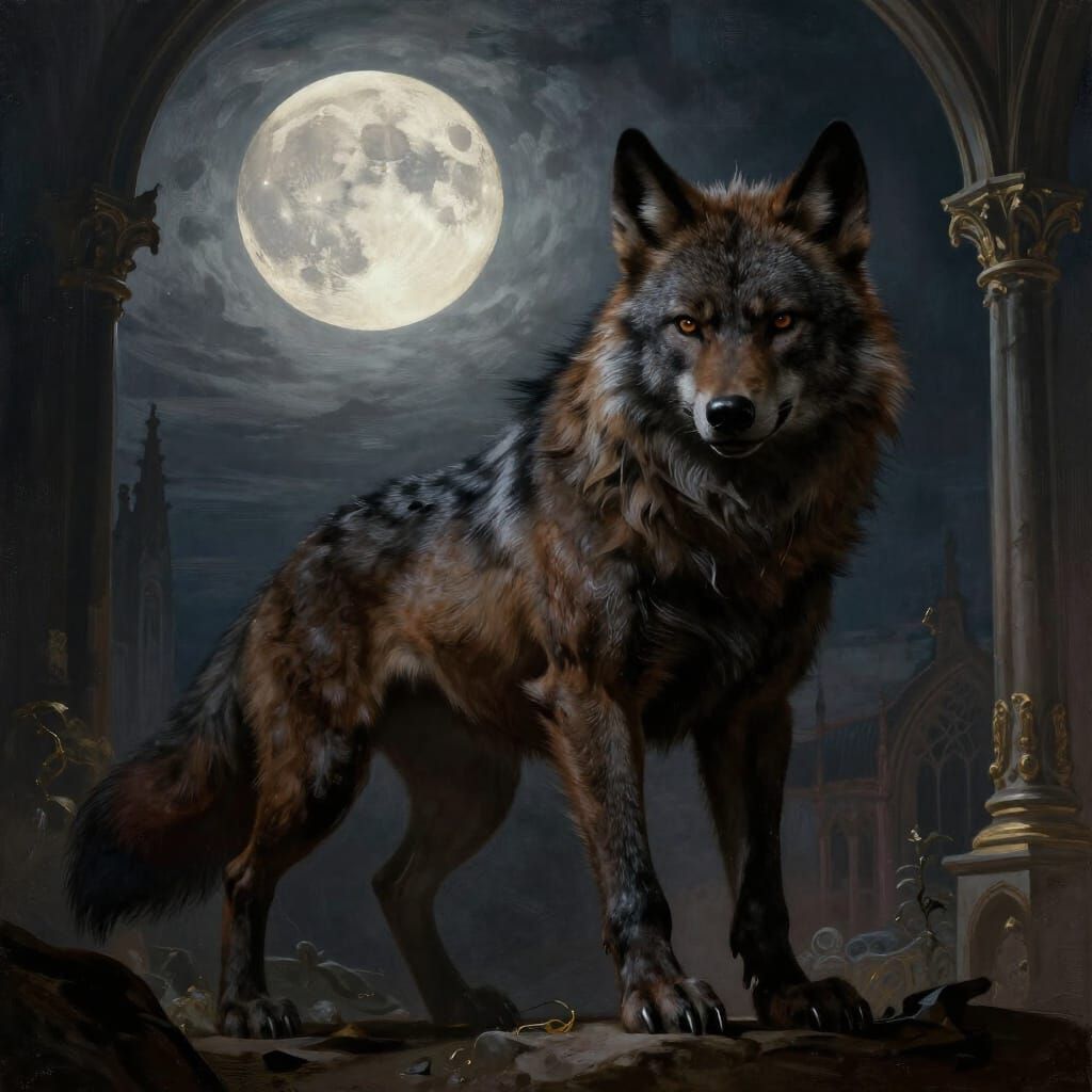Werewolf Under Baroque Full Moon