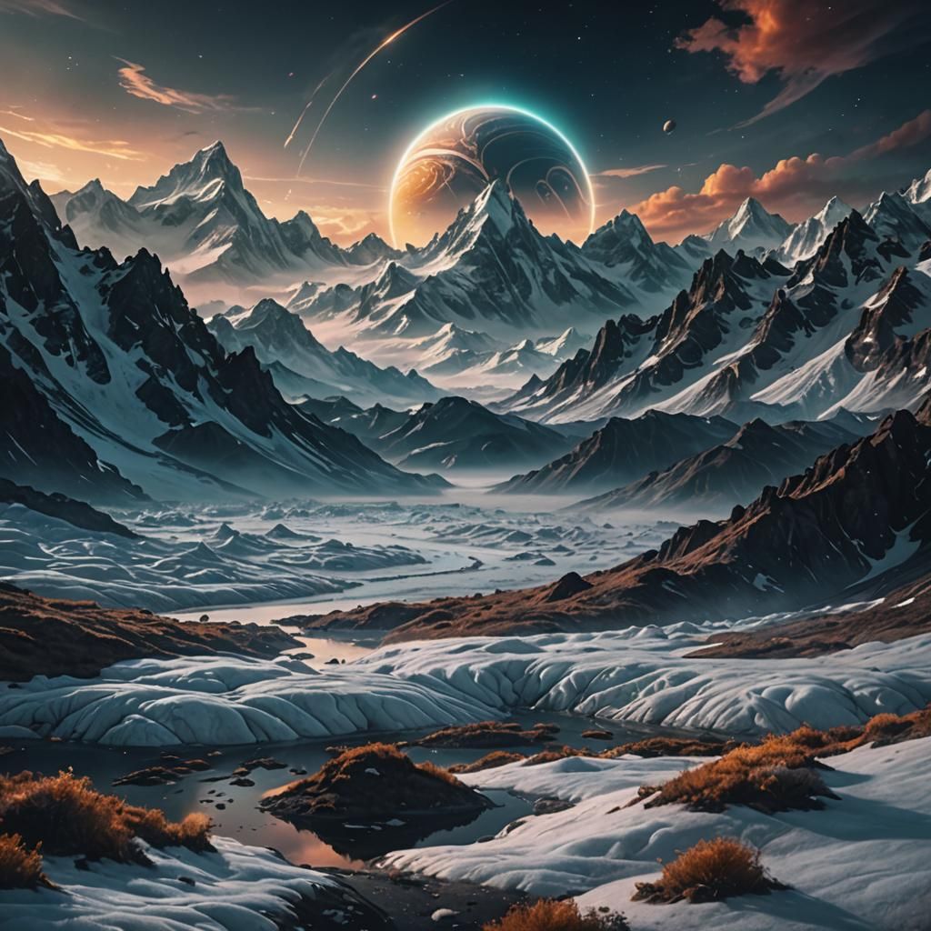 Ghostly Spirits on Saturn in Cinematic Digital Art