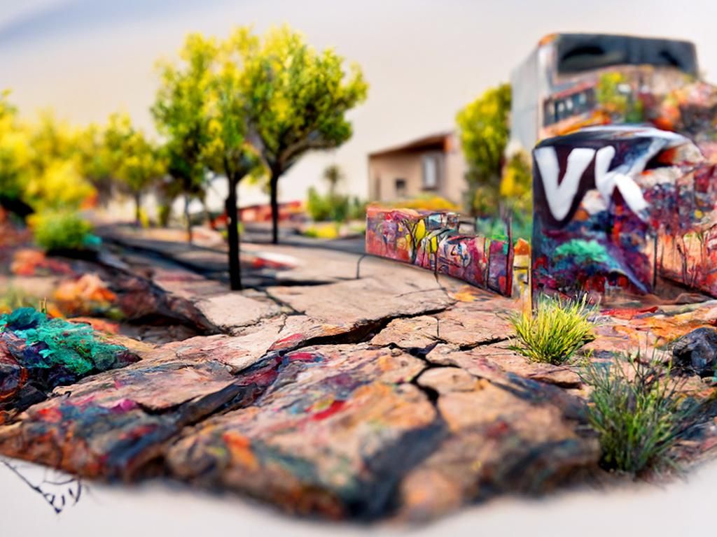 Street Art Landscape Vista in 3D Render