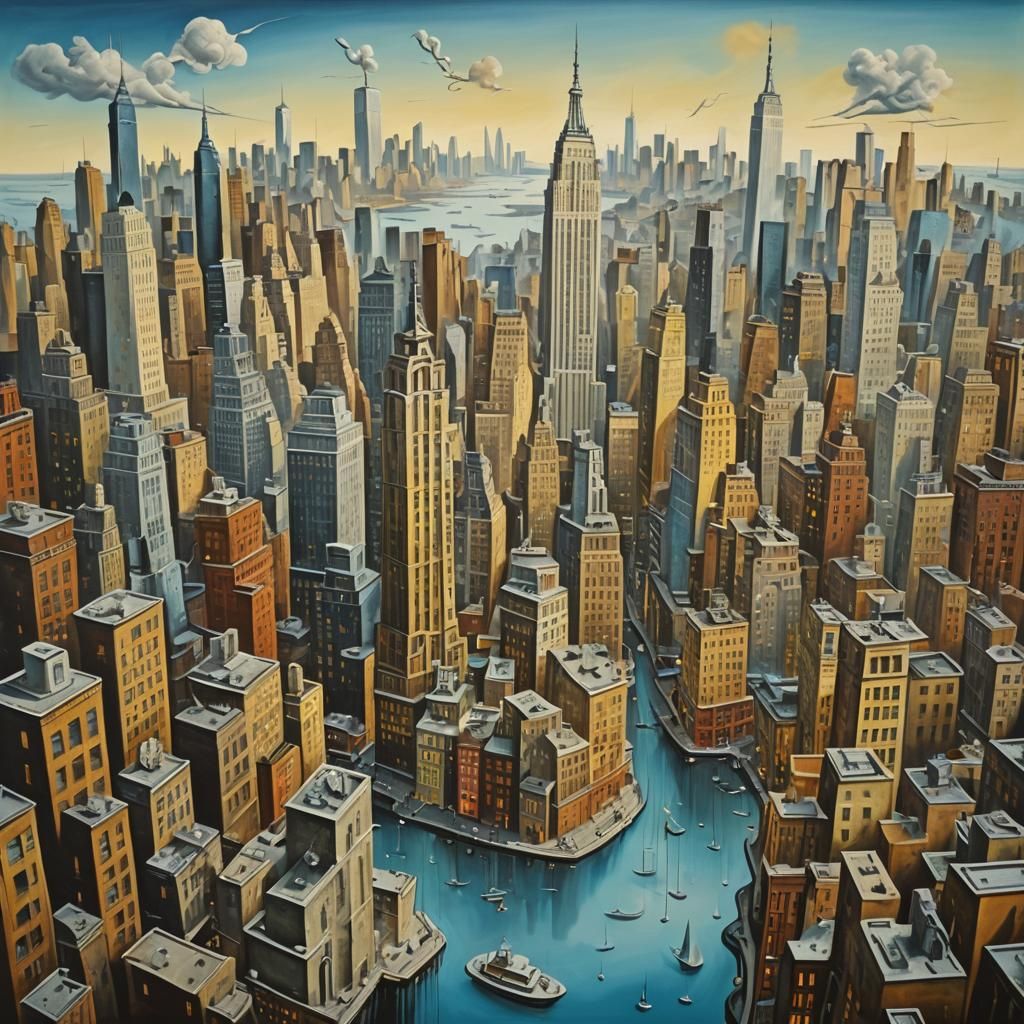 Surreal New York Cityscape in Dali Style