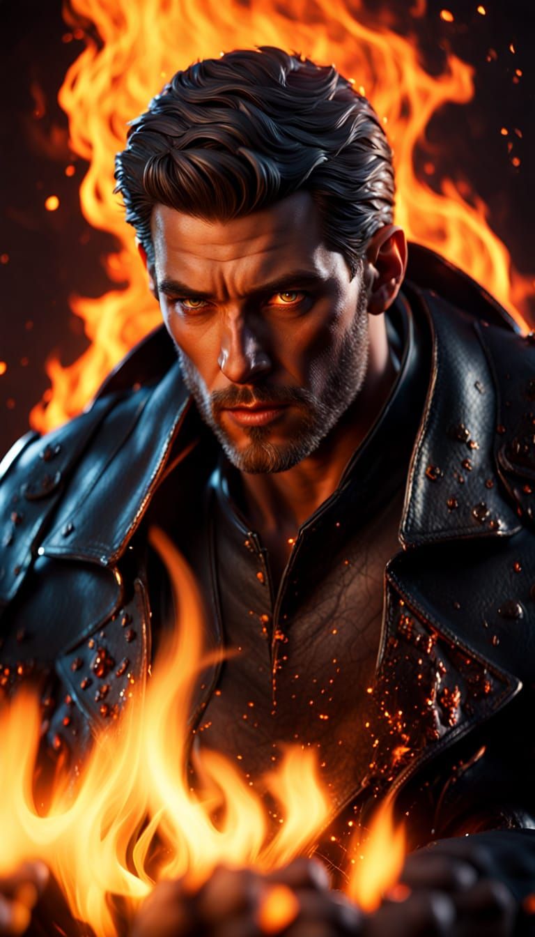 Heroic Pyromancer Masterpiece in Cinematic Fantasy Style