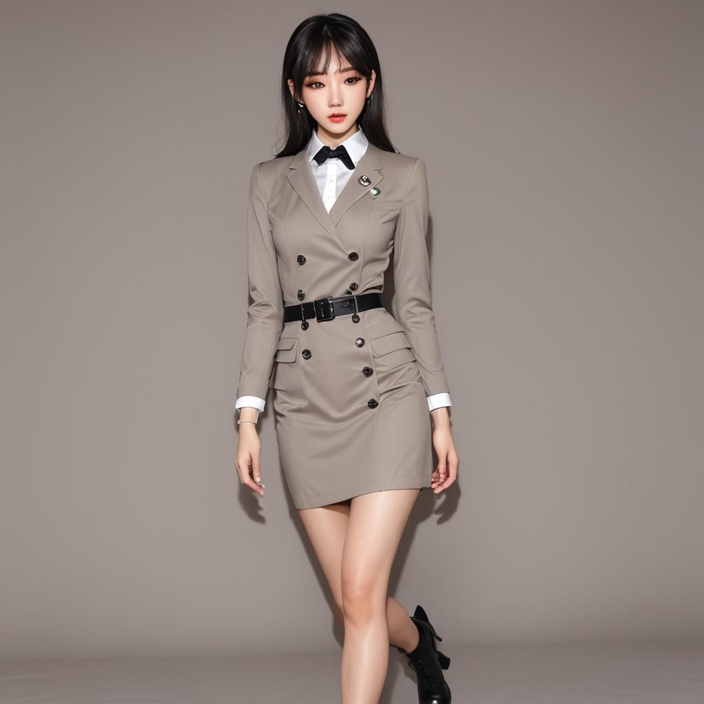 Androgynous Figure in Leather Bodysuit with Bulge