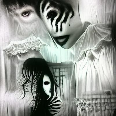 Classic Black and White Horror Scene