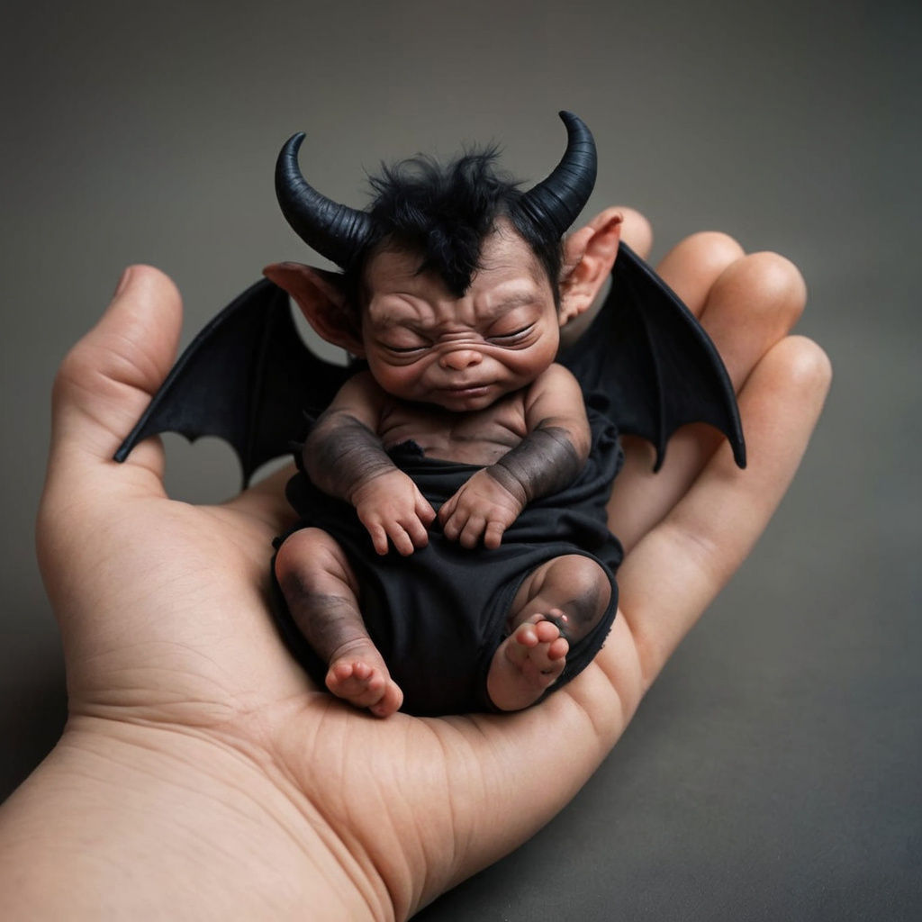 Sleeping Baby Demon: Wildlife Photography Concept
