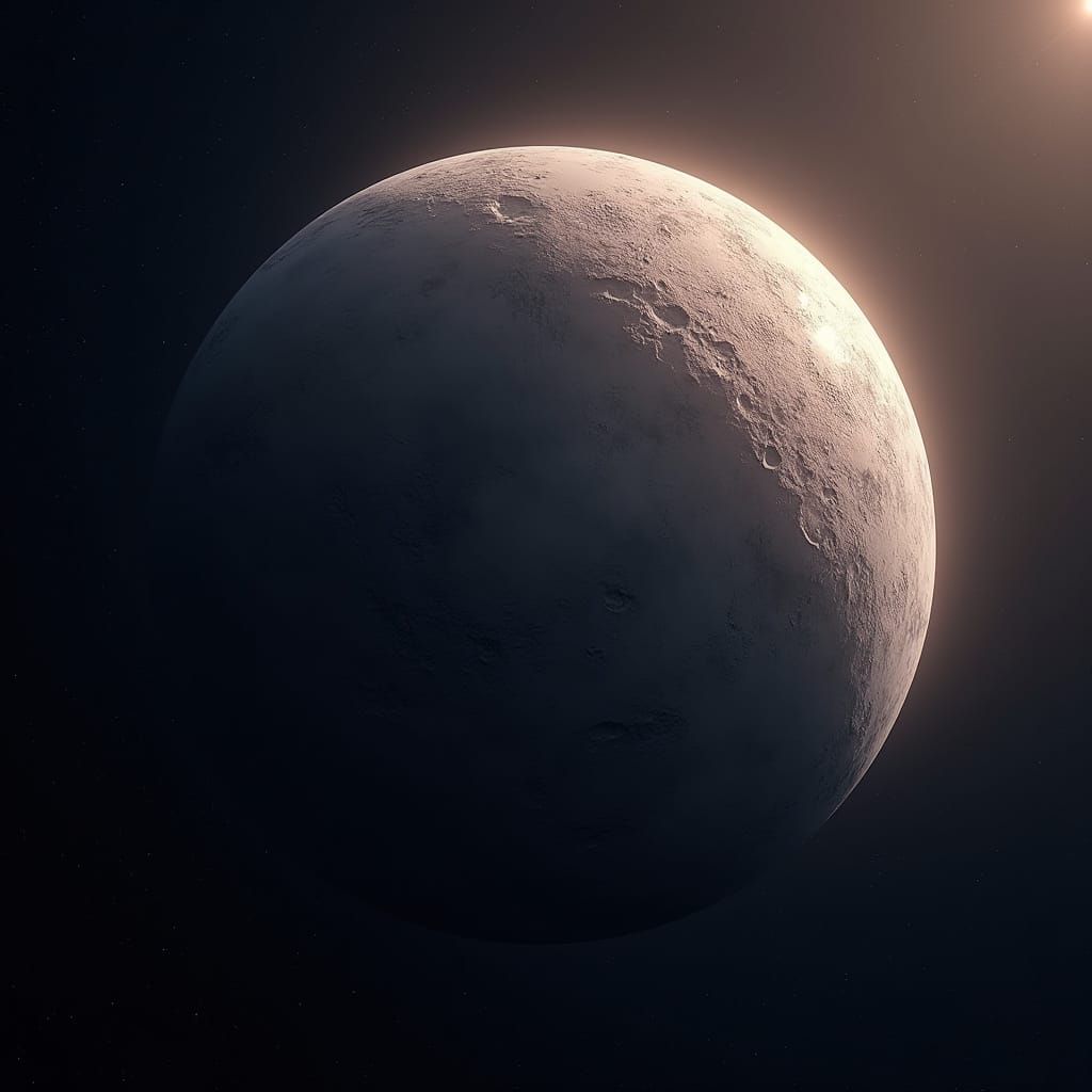 Dwarf Planet Pluto in Realistic Space View