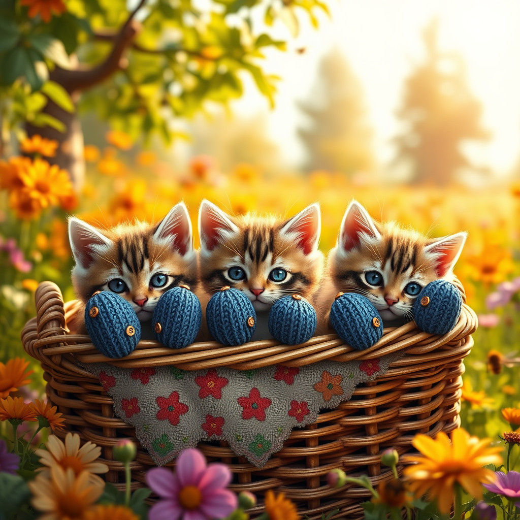 Kittens in Mittens Picnic: Fantasy Concept Art