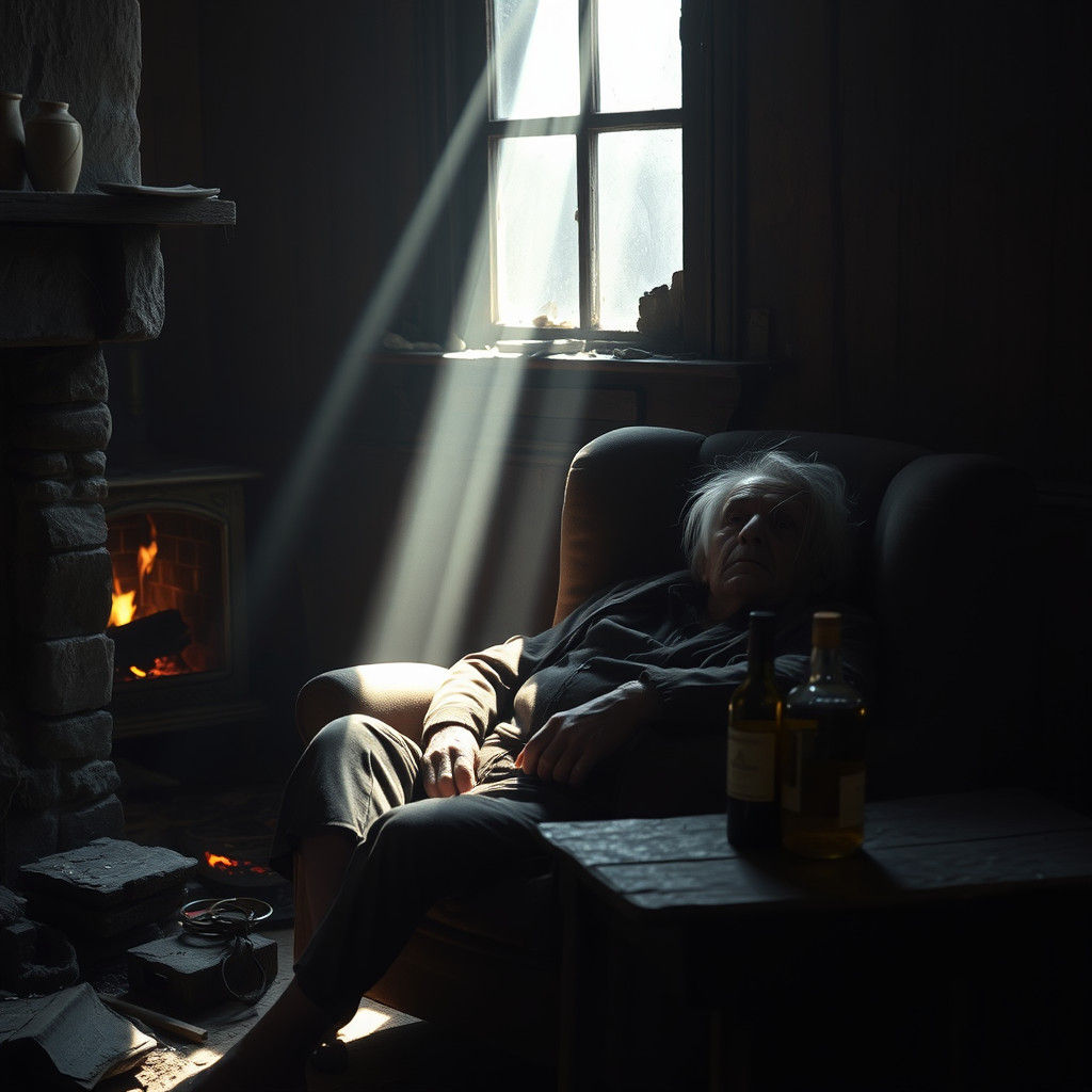Elderly Man in Poverty: Cinematic Photorealism