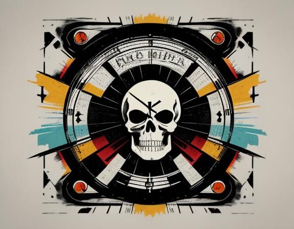 Rock Album Cover: Skull and Crossbones Pop Art