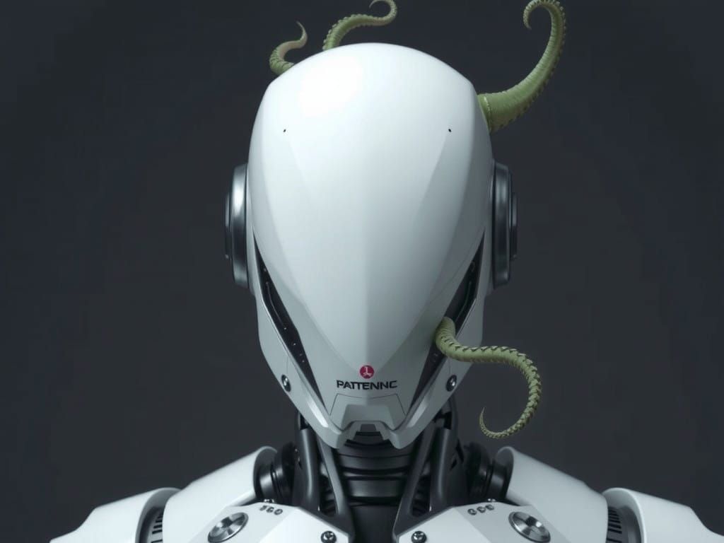 Cyberpunk Robot in a Futuristic Landscape