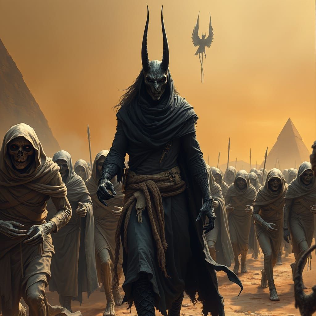 Anubis Leads Undead Army in Desolate Egypt