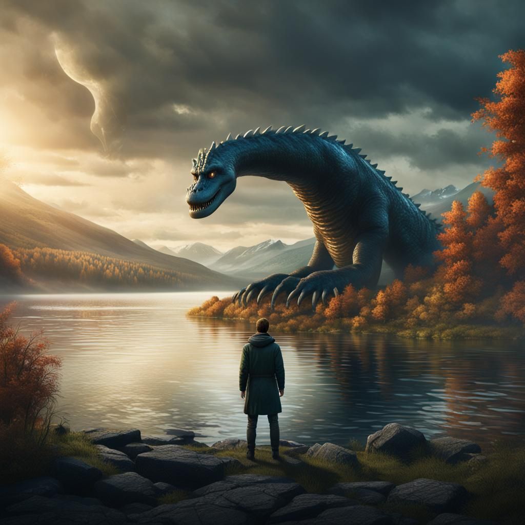 Loch Ness Monster Matte Painting Concept Art