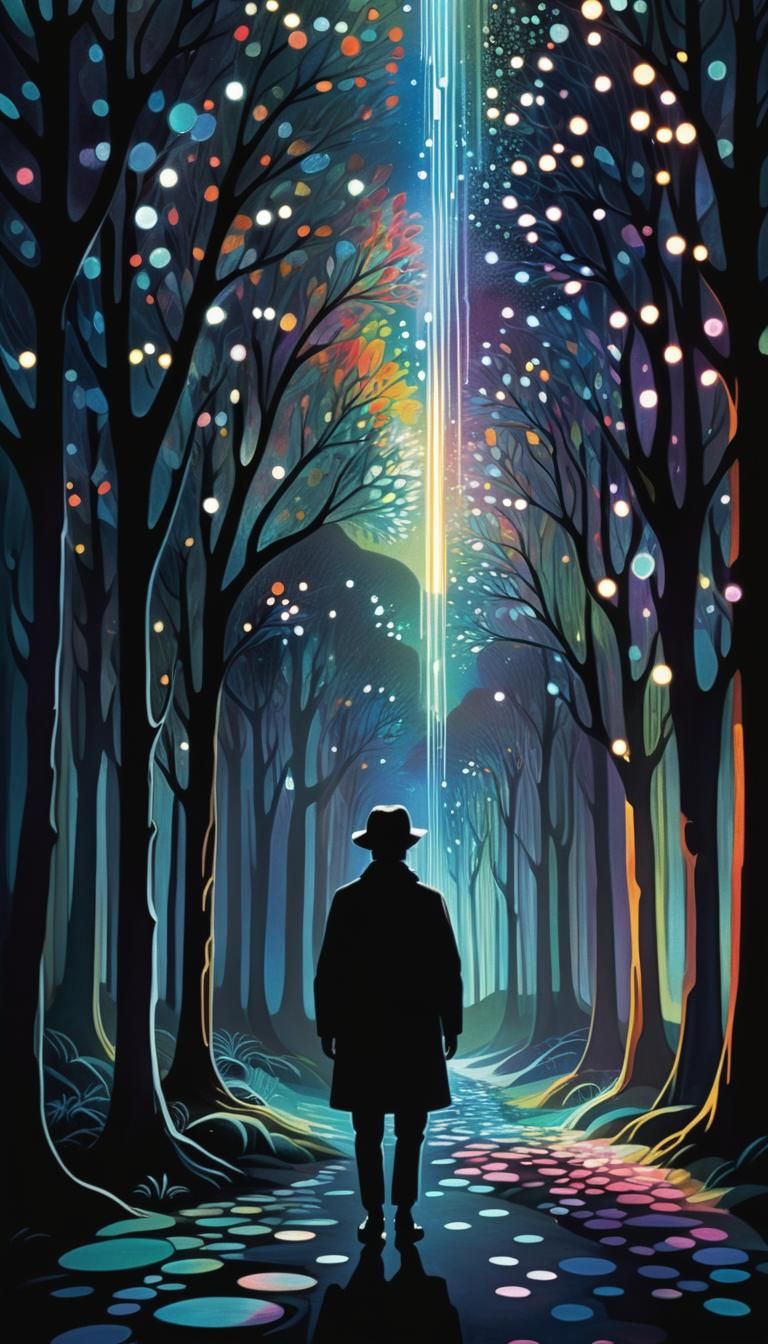 Iridescent Fiber-Optic Dreamscape in Deep Saturation