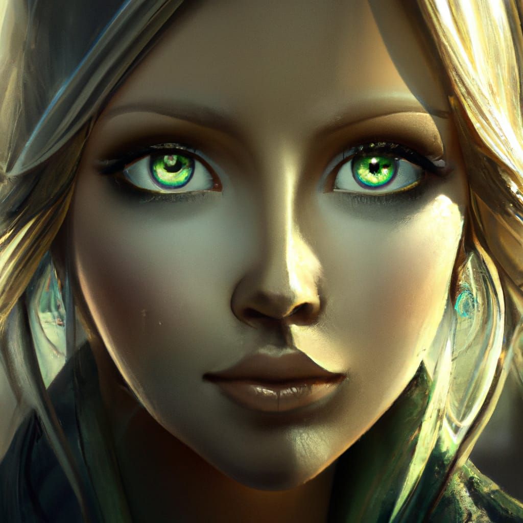 Green-Eyed Girl Portrait, Artgerm Style