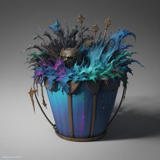 Vibrant Space Textures in a Paint Bucket