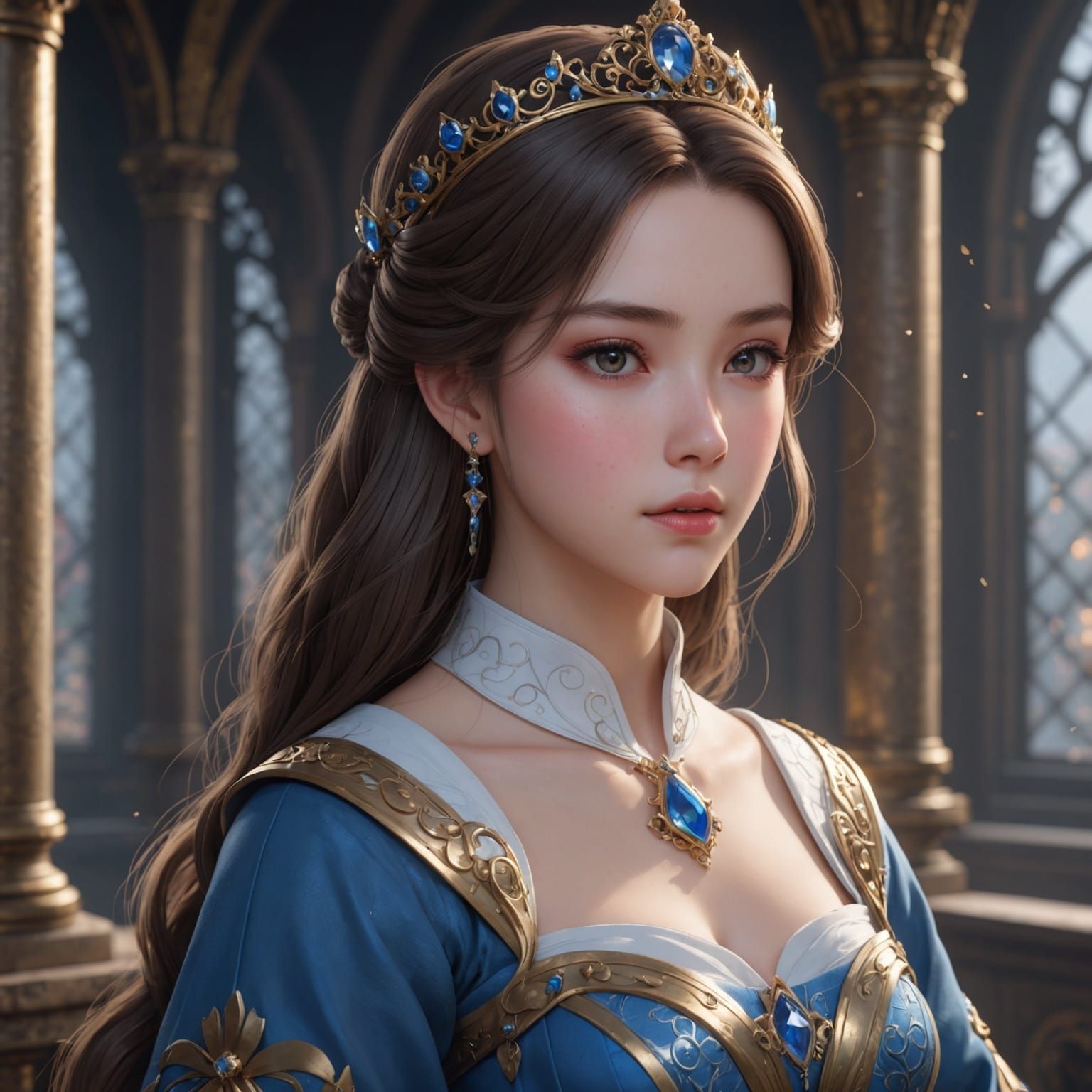 Anime Princess in 3D with Detailed Rendering