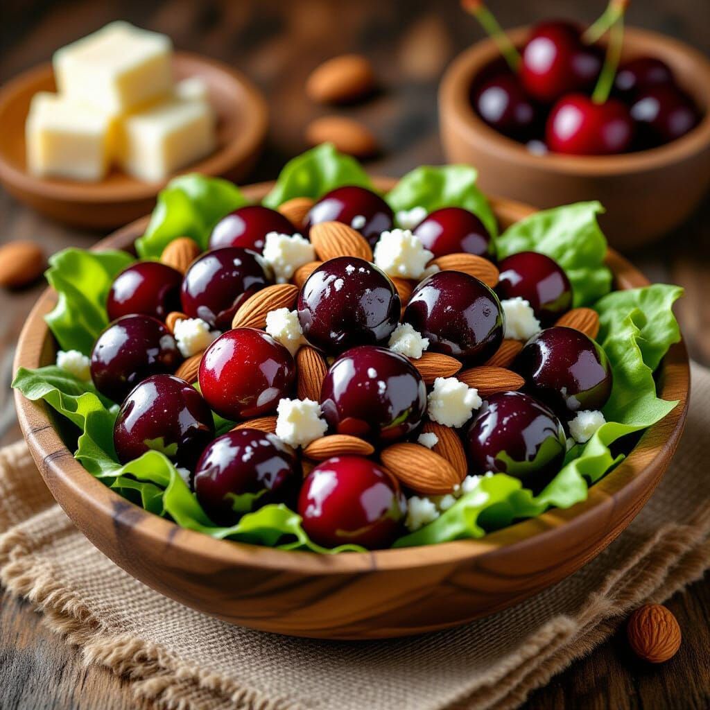 Cherry Salad Still Life in Digital Art Style