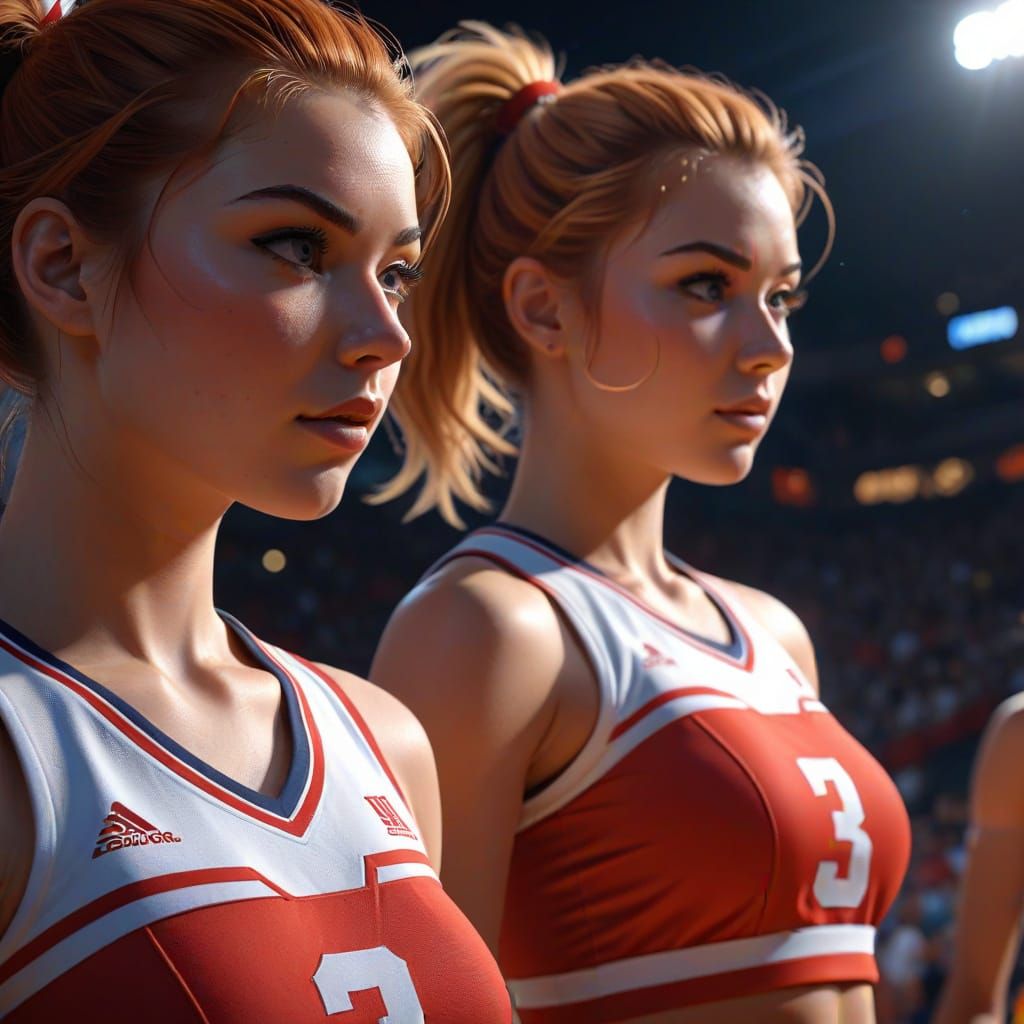 Anime Cheerleaders in High-Energy Action