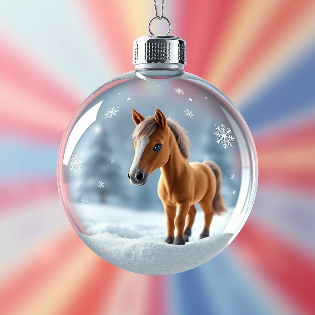 Christmas ornament. The ornament is spherical and transparen...