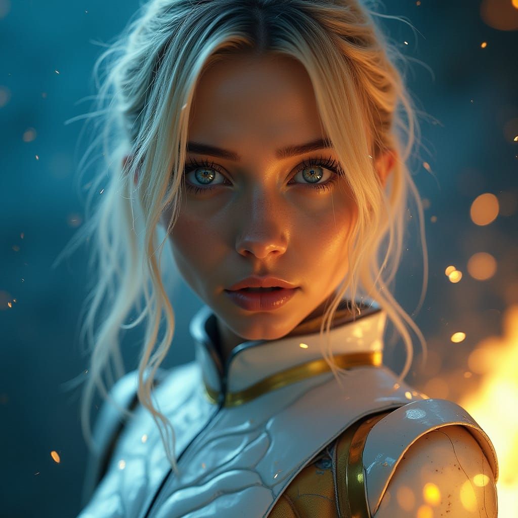 Futuristic Woman with Piercing Eyes