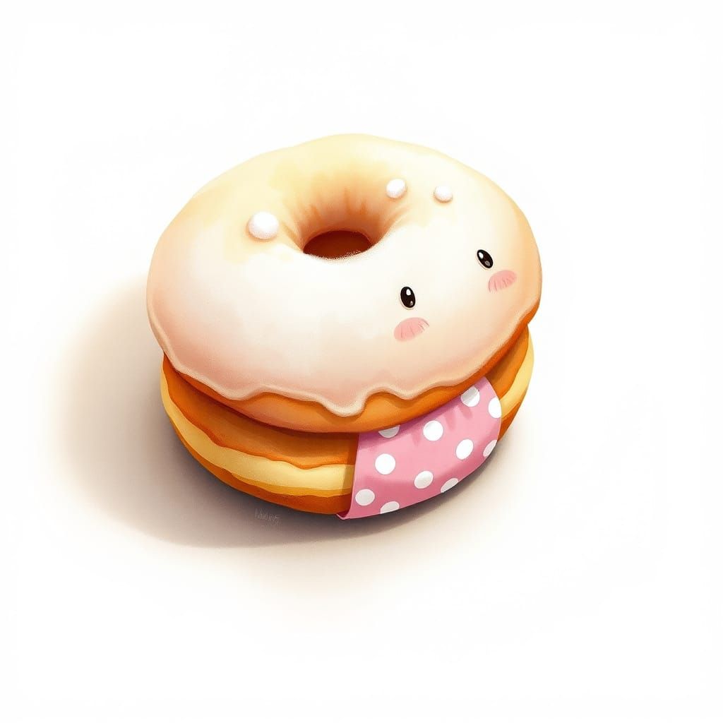 Whimsical Donut Baby in Pastel Pink Diaper