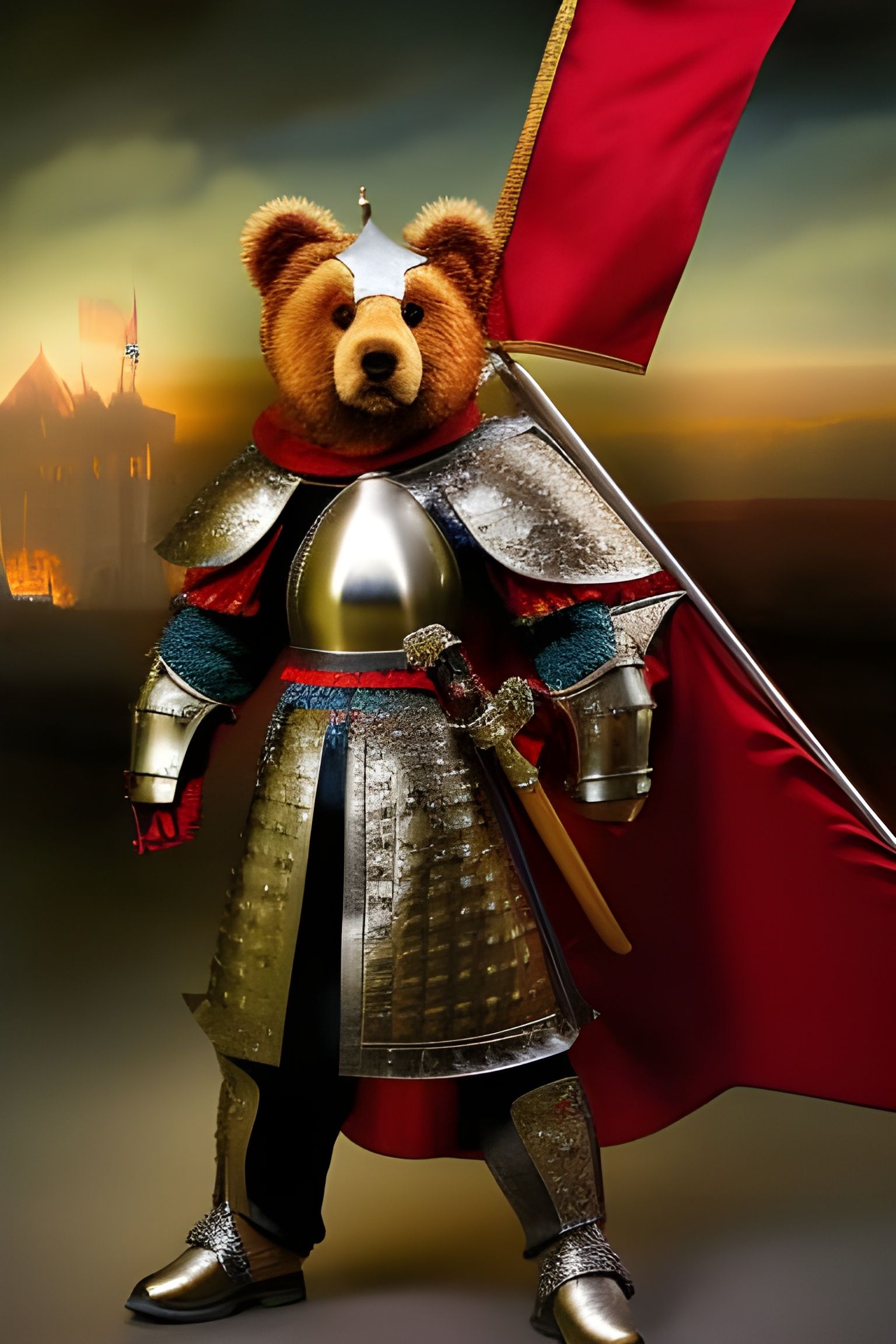 Knightcore Teddybear in Medieval Armor
