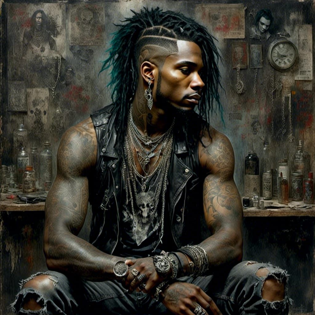 Metalhead Punk with Spiked Jewelry