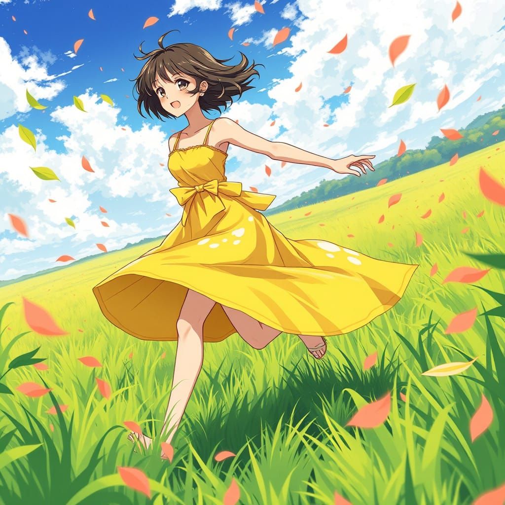 Effortless Woman Runs Through Vibrant Japanese Garden