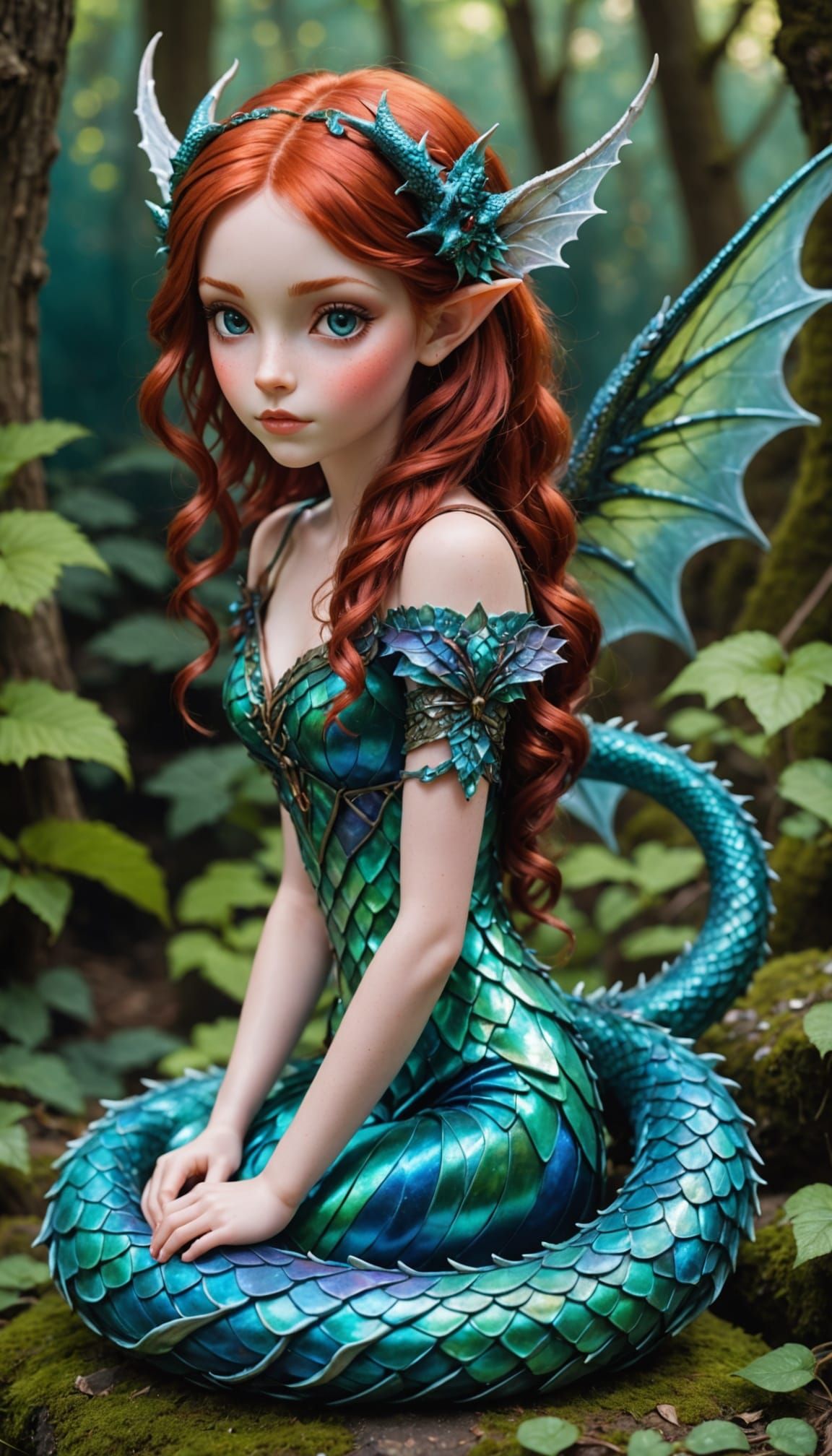 Fairy and Dragon Entwined in Shimmering Scales