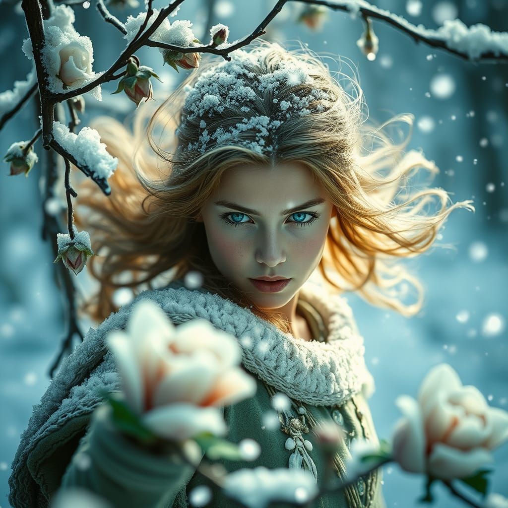 Hero Dances Through Frozen Forest in Cinematic Style