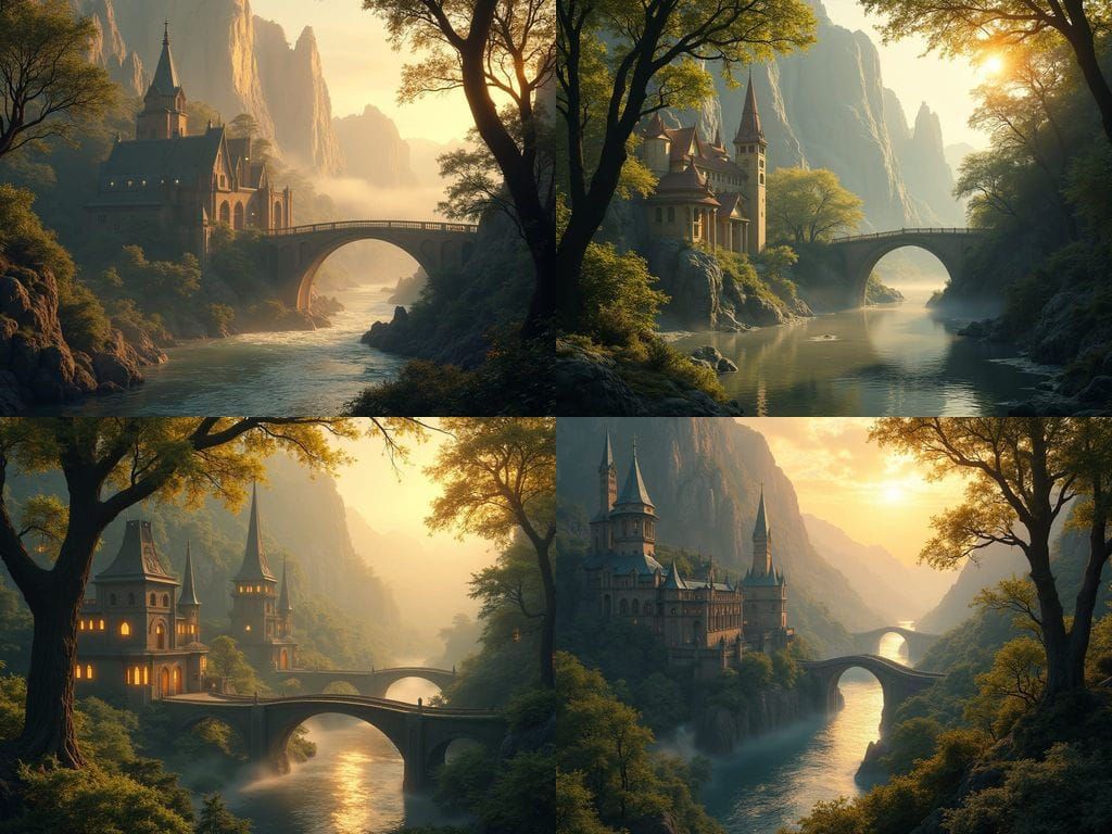 Cinematic Digital Painting of Rivendell Valley