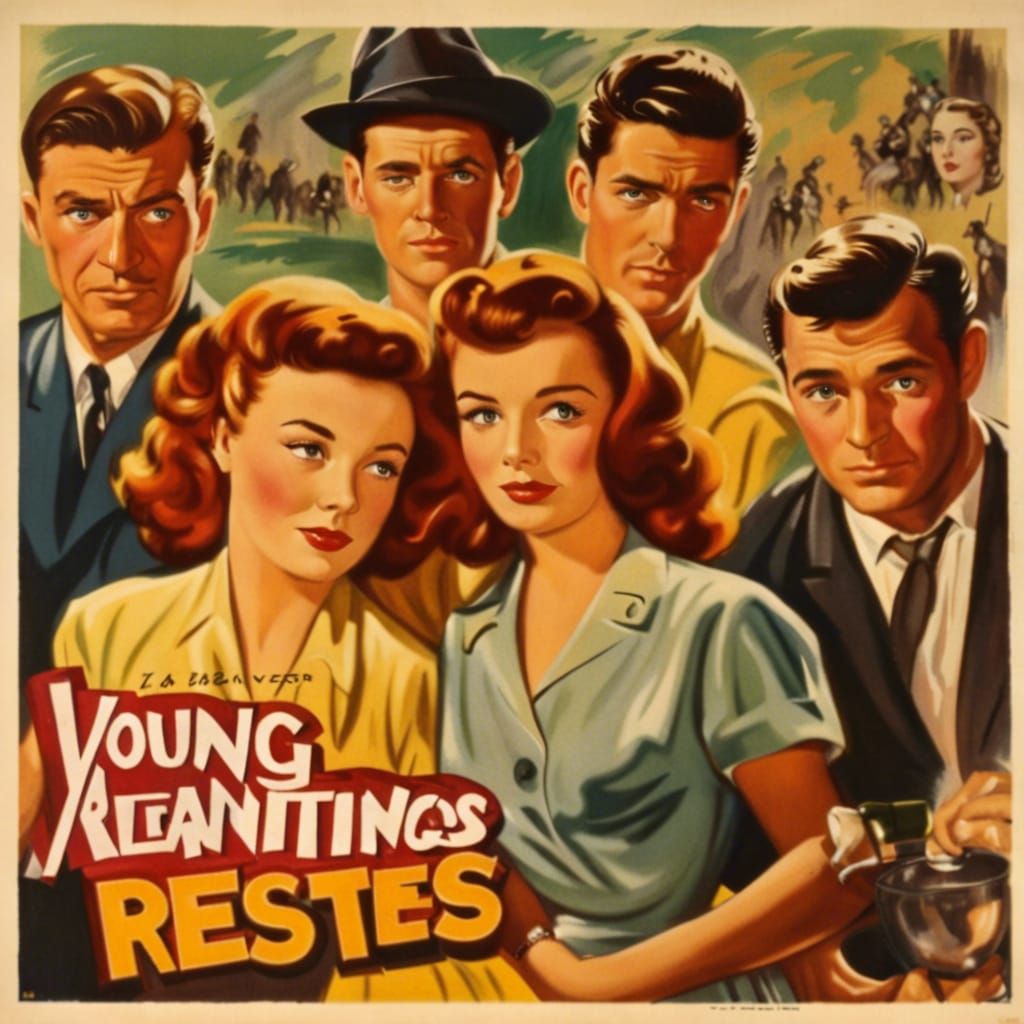 Vintage 1950s Film Poster of Youthful Movie