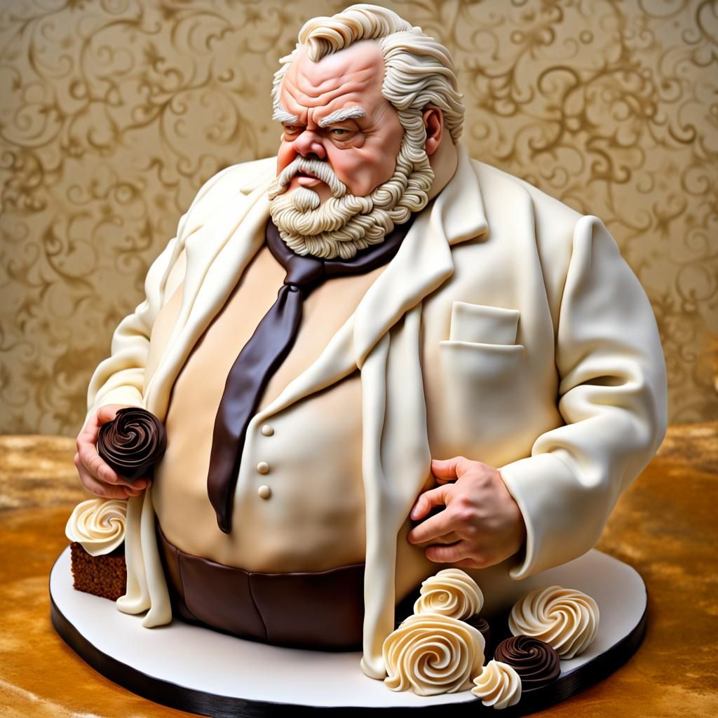 Hyperrealistic Cake Sculpture of Orson Welles