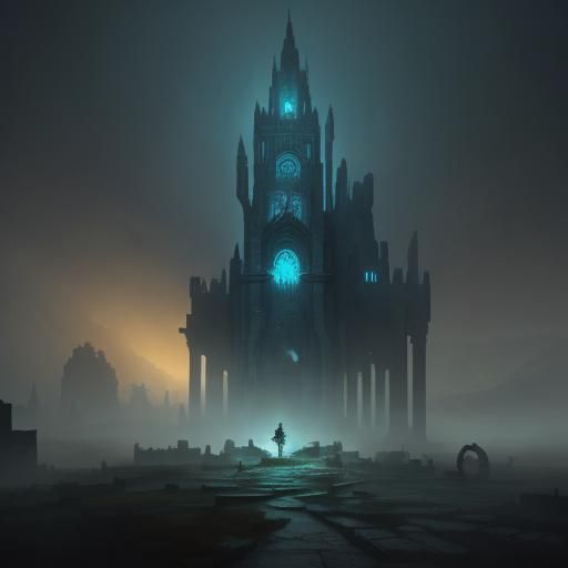 Mystical Warrior in Ancient Ruins: Fantasy Concept Art