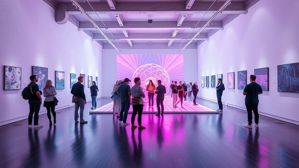 Immersive Contemporary Art Exhibition in Minimalist Style