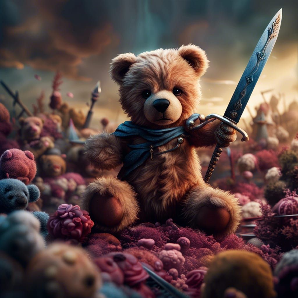 Teddy Bear Warrior Leading Toy Animal Battle