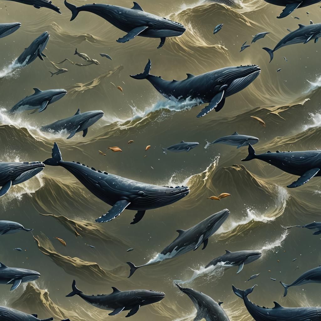 One-Flippered Whale Wins Race in Detailed Painting