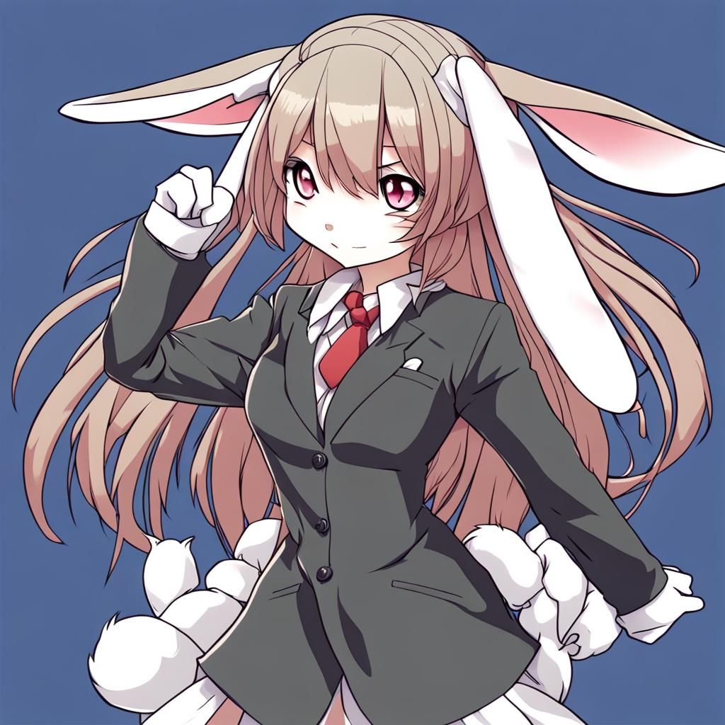 Anime Rabbit-Girl Hybrid in Manga Style