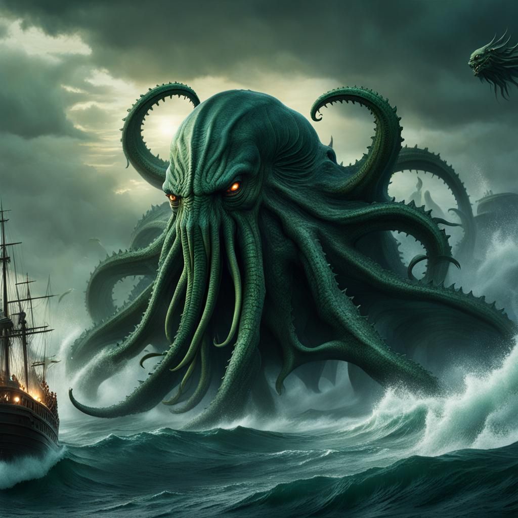 Cthulhu's Terror: A Matte Painting Masterpiece