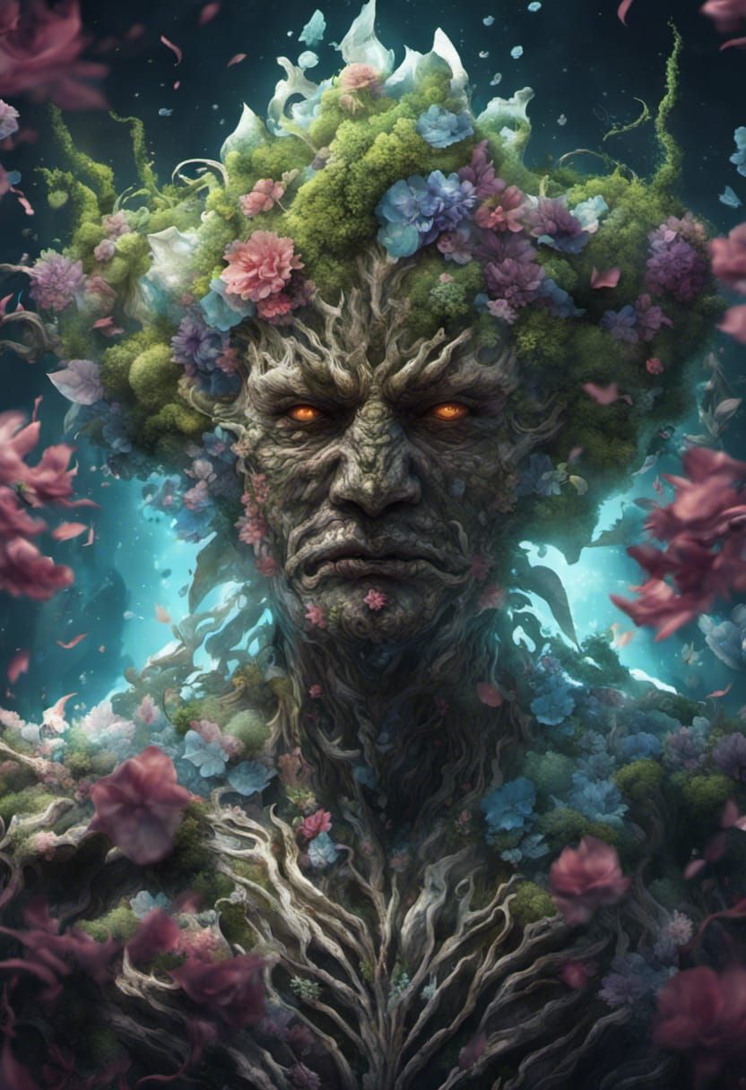 Ornate Plant Monster in a Cyberpunk Galaxy