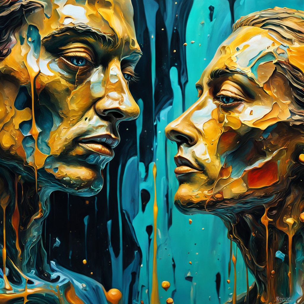 Surreal Portrait of Intertwined Souls