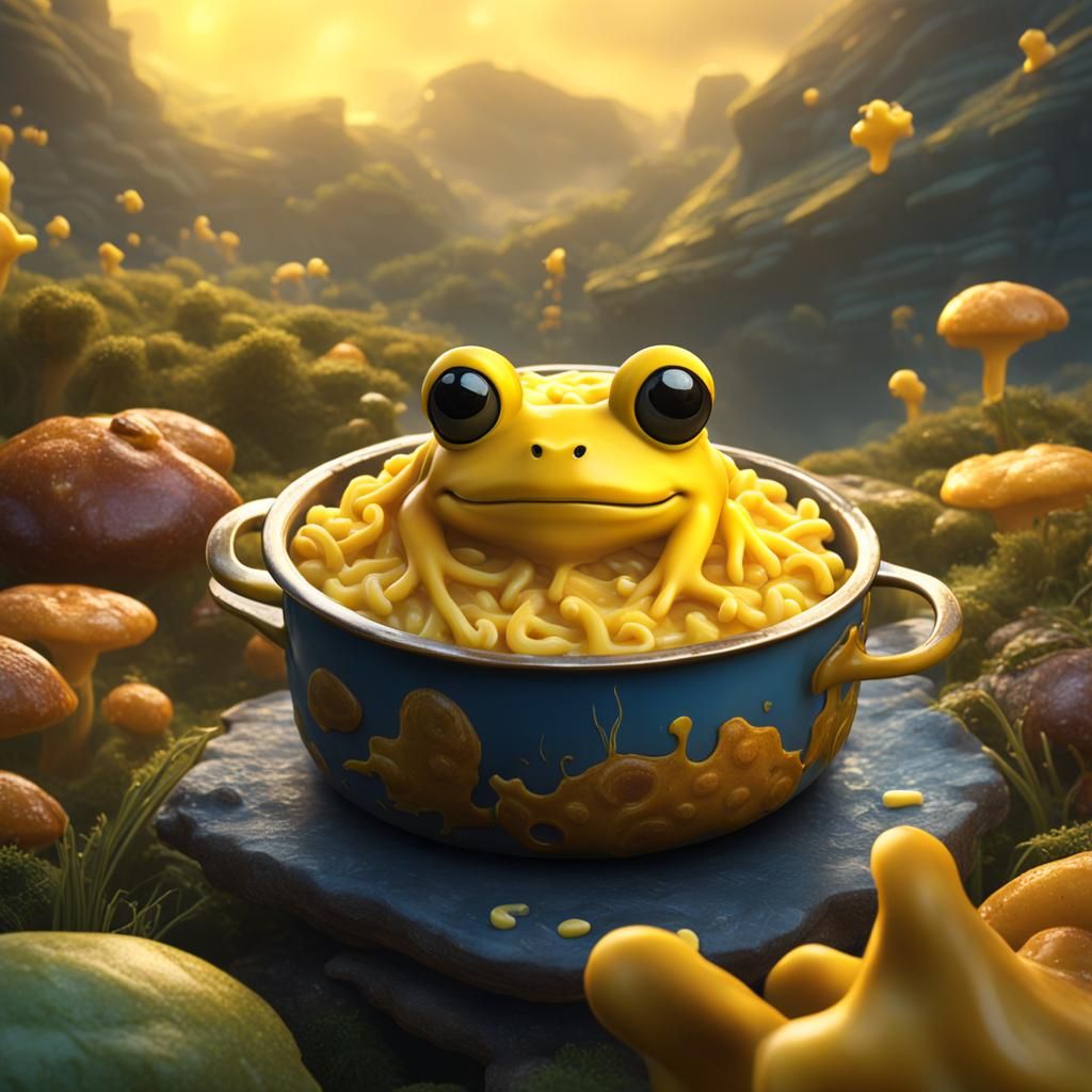 Mac and Cheese Frog: Detailed Matte Painting