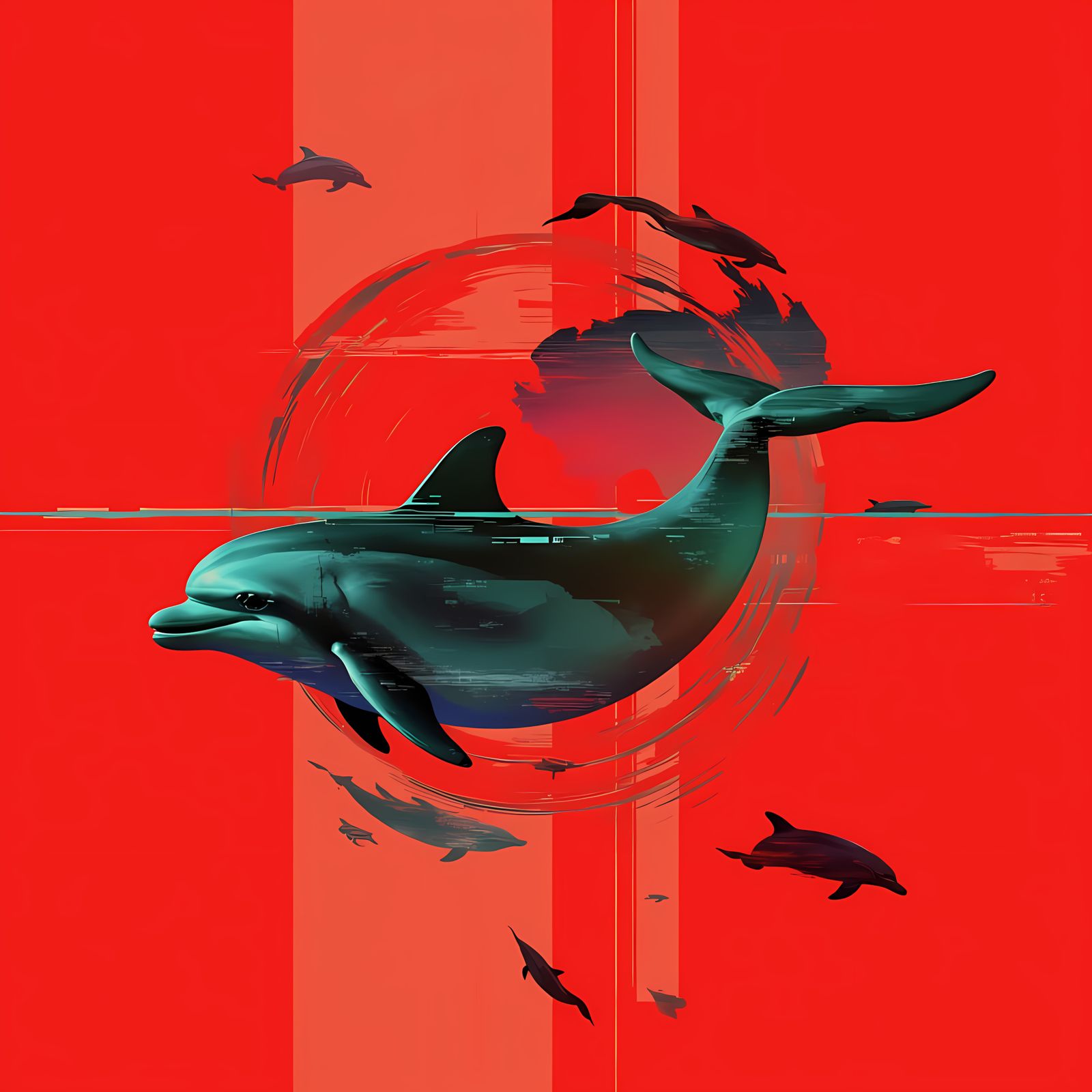 ECCO Red Dolphin in Elegant Strokes