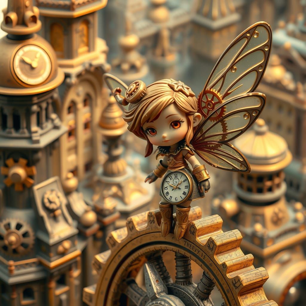 Steampunk Fairy Figurine in Clockwork City
