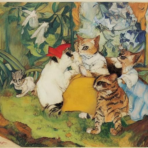 Cats' Hobbies with Vampire: Classical Art Style