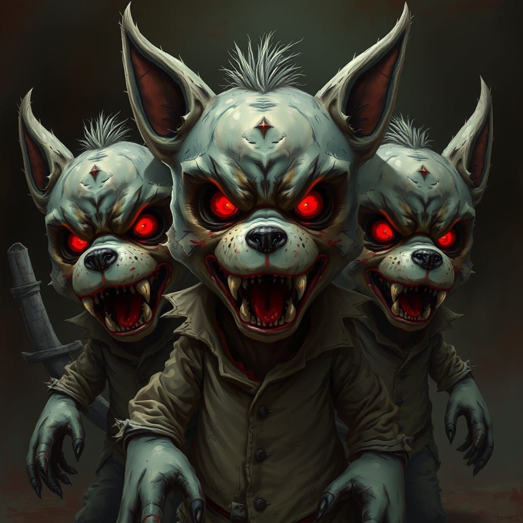 Menacing Stuffed Animals with Glowing Eyes