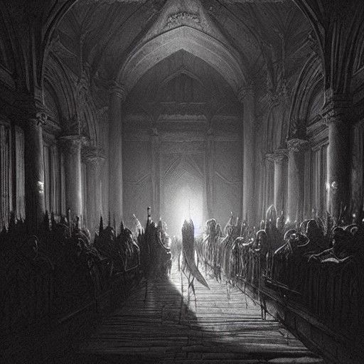 The Necroking's Court: A Gothic Horror Scene
