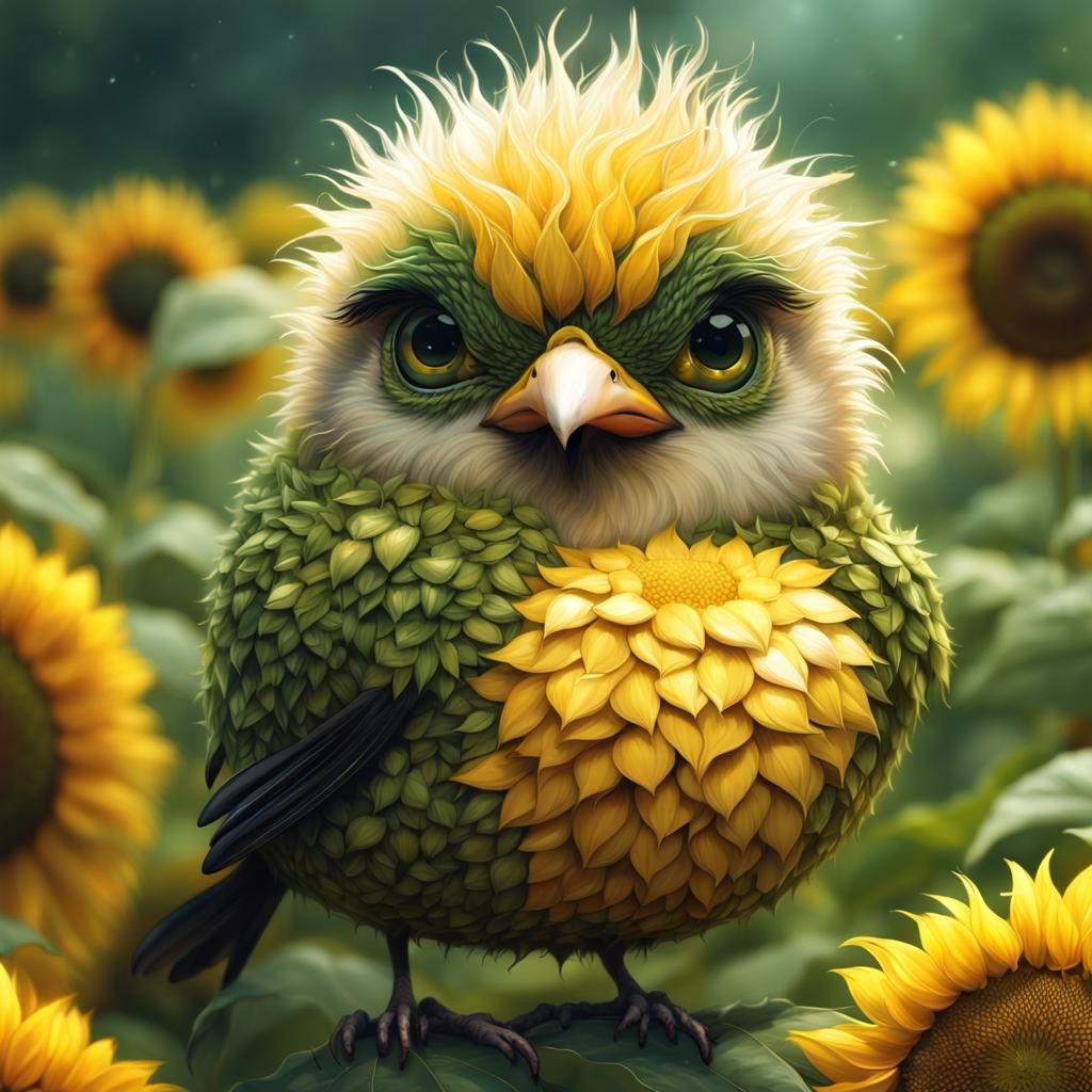 Petals and Pouts: The Little Sunflower Bird