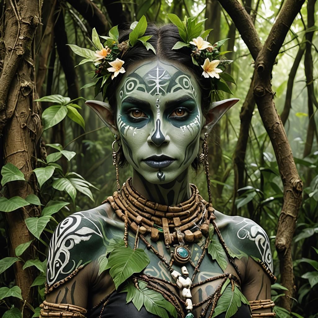 Voodoo Elf in Jungle Bodypaint